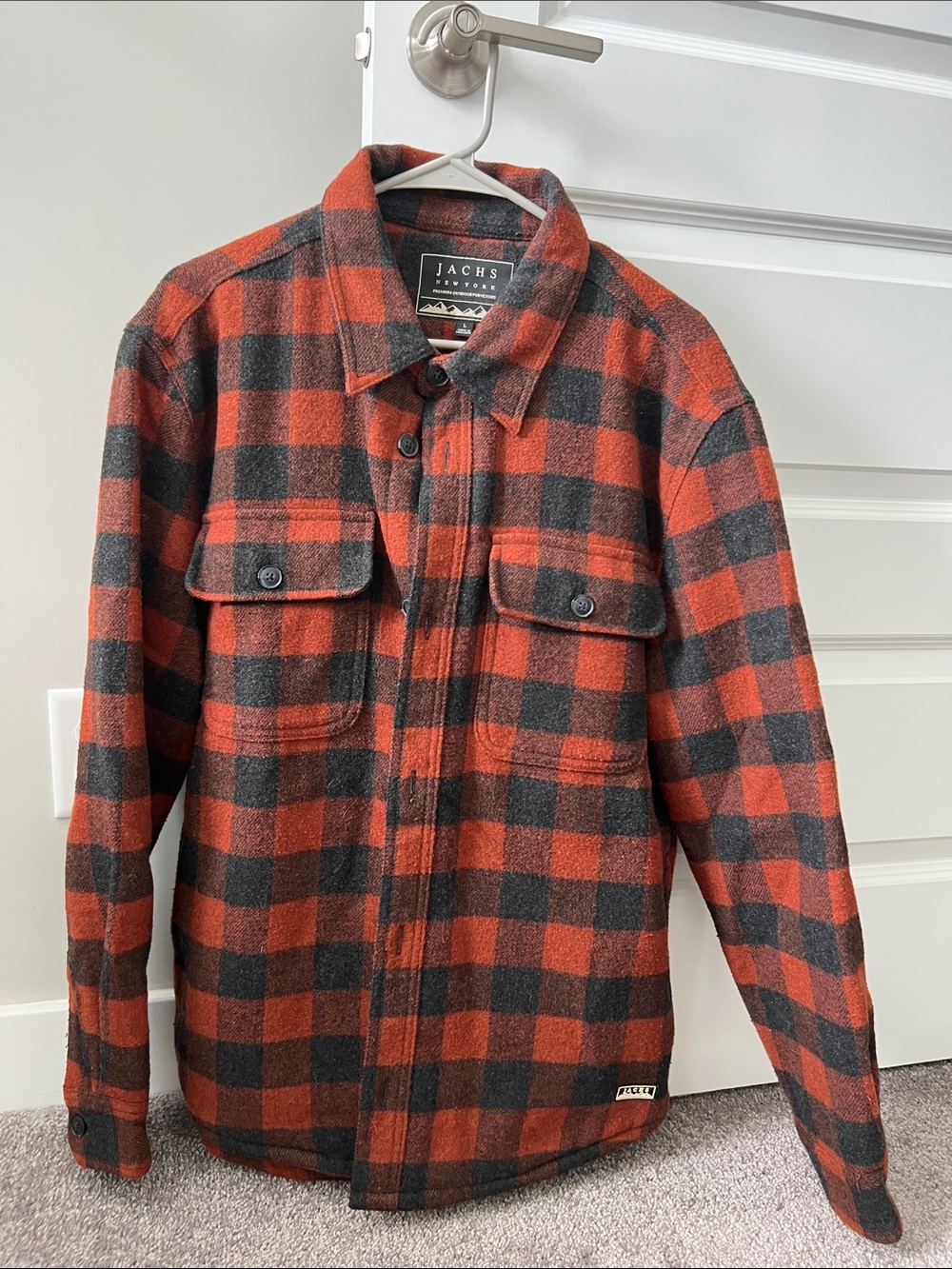 Jachs New York Men's Red & Black Plaid Shirt Jacket